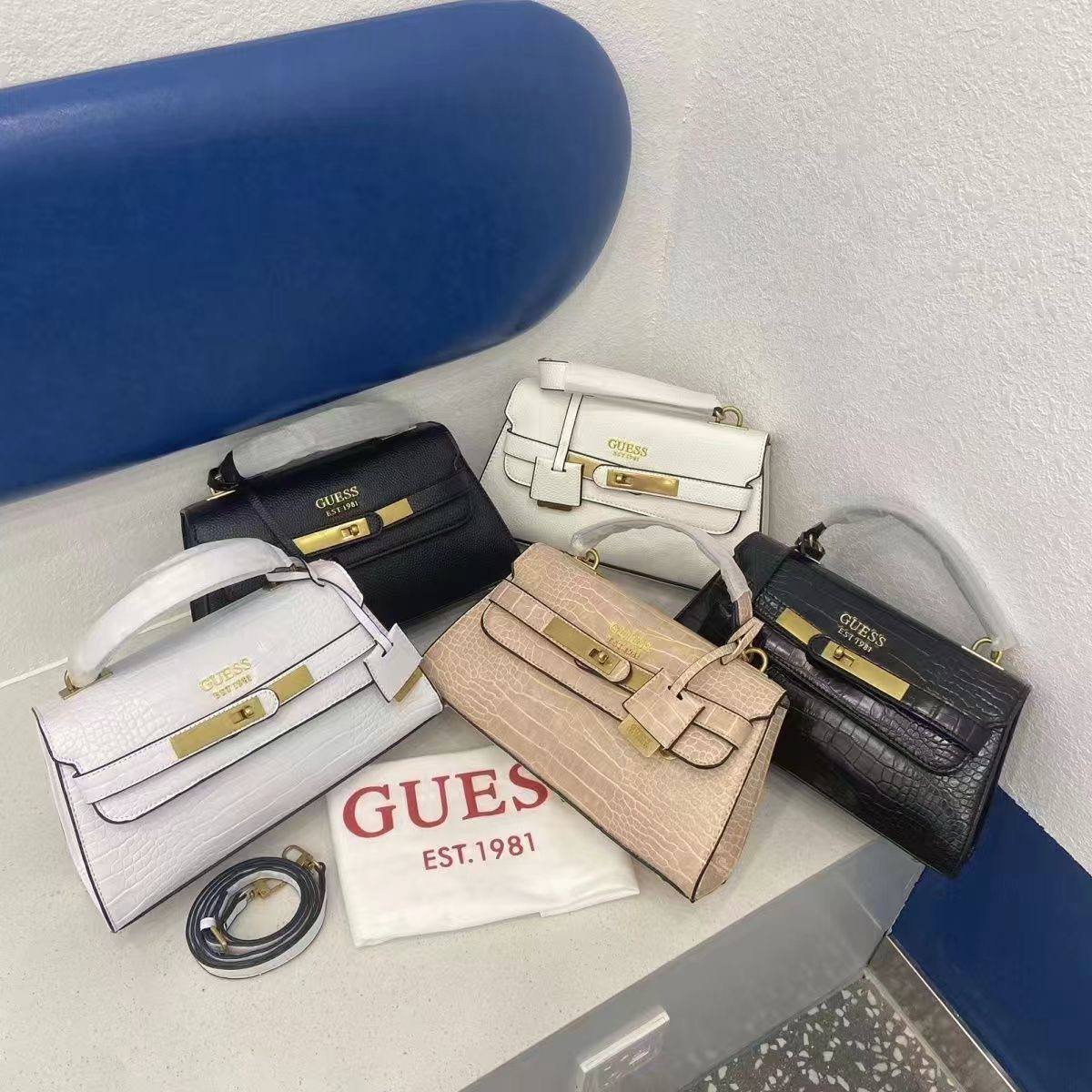 Женская сумка Guess в стиле Келли, черная, PU