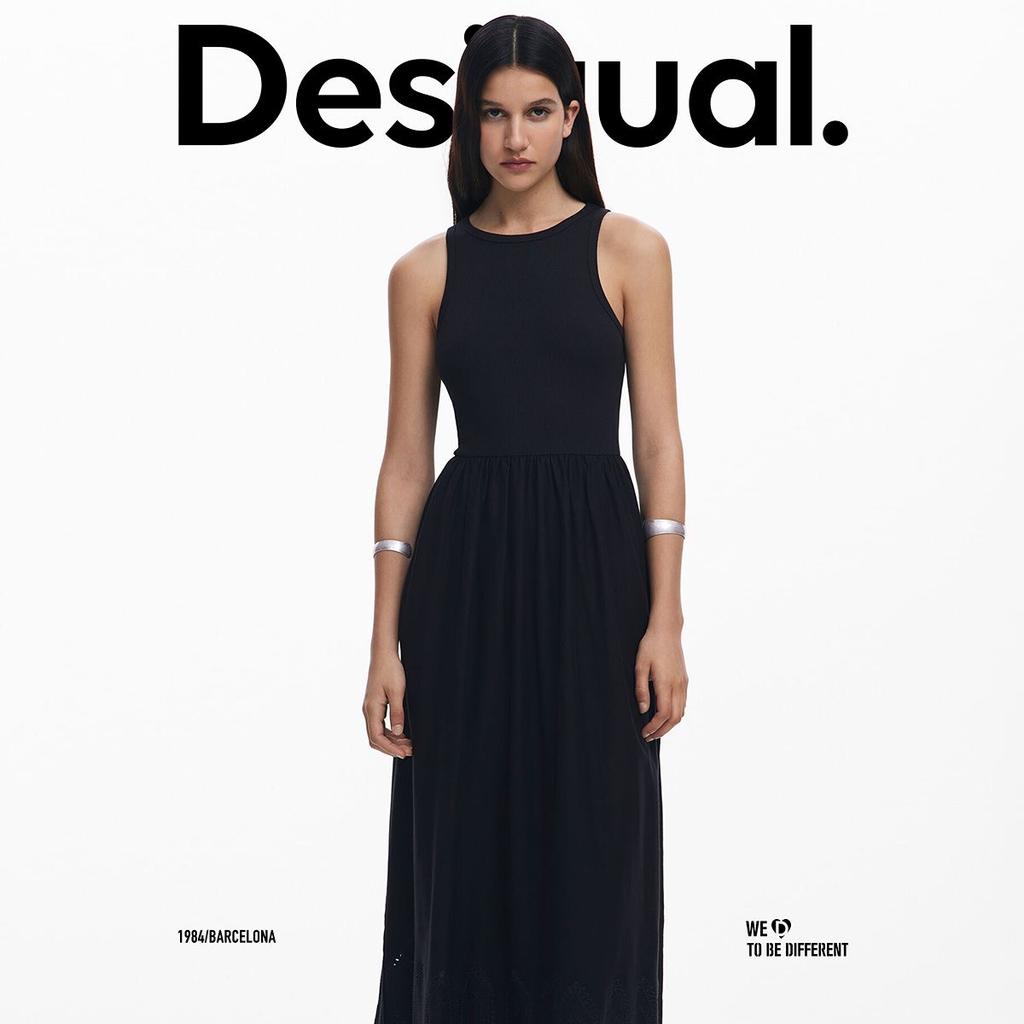Черное платье Desigual женское длинное без рукавов