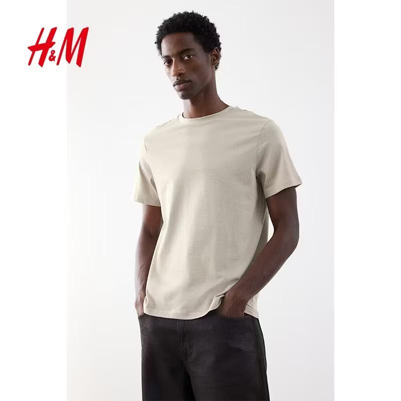 Футболка H&M мужская из хлопка летняя базовая